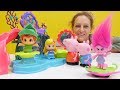 Peppa Pig spielt mit Trolls Toys. Lehrreiches Video für Kinder auf Deutsch. Wir lernen Zahlen.