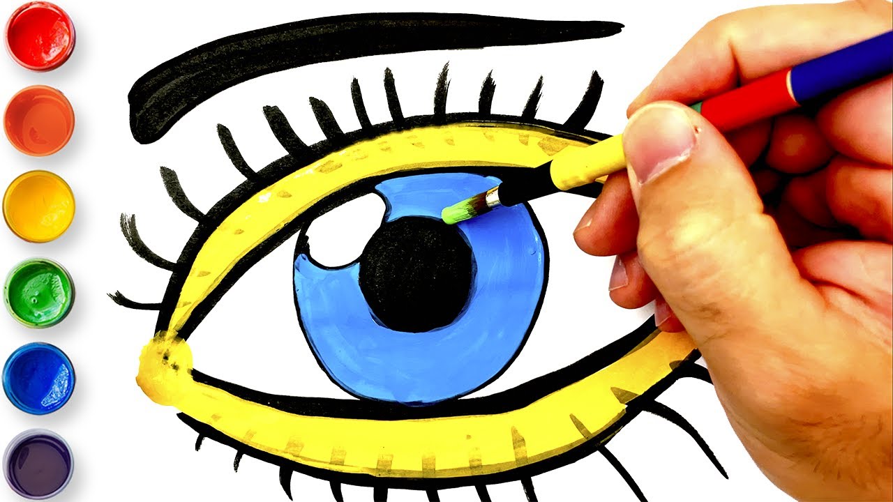 Bolalar uchun koz rasm chizish/Drawing an eye for children/Рисование ...