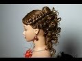 Knotted hairstyle for medium long hair with curls