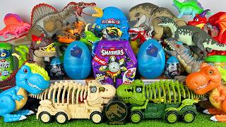 Unboxing Review ASMR Jurassic World Toys Colorful Dinosaur T-rex  Spino D-rex ZURU Smashers Eggs