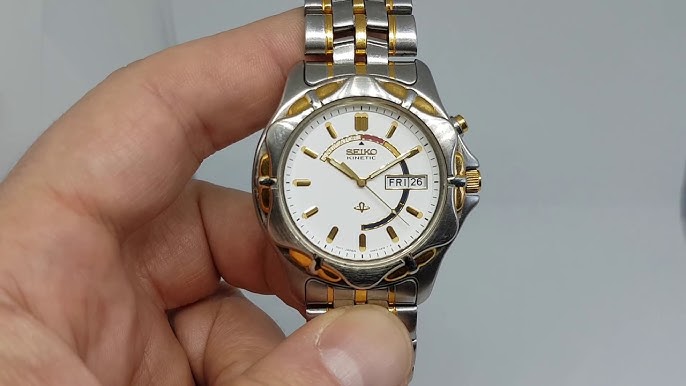 1995 Seiko Kinetic men's vintage watch with original bracelet. Model  reference 5M43-0A70 - YouTube