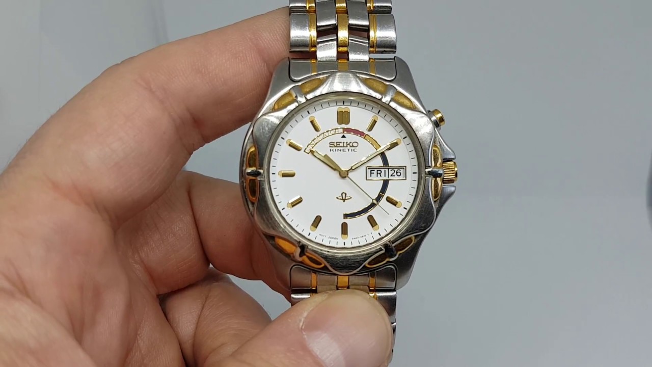 1995 Seiko Kinetic 5M43-0A70 vintage watch - YouTube