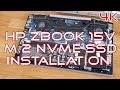 HP ZBook 15v G5 M.2 NVMe SSD Drive Installation Crucial P1 1TB How To Tutorial 4K UHD
