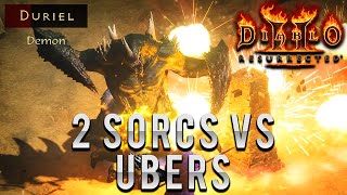 2 Sorcs VS Mini Ubers and Ubers - GG TORCH (with a little smiter help) - Diablo 2 Resurrected
