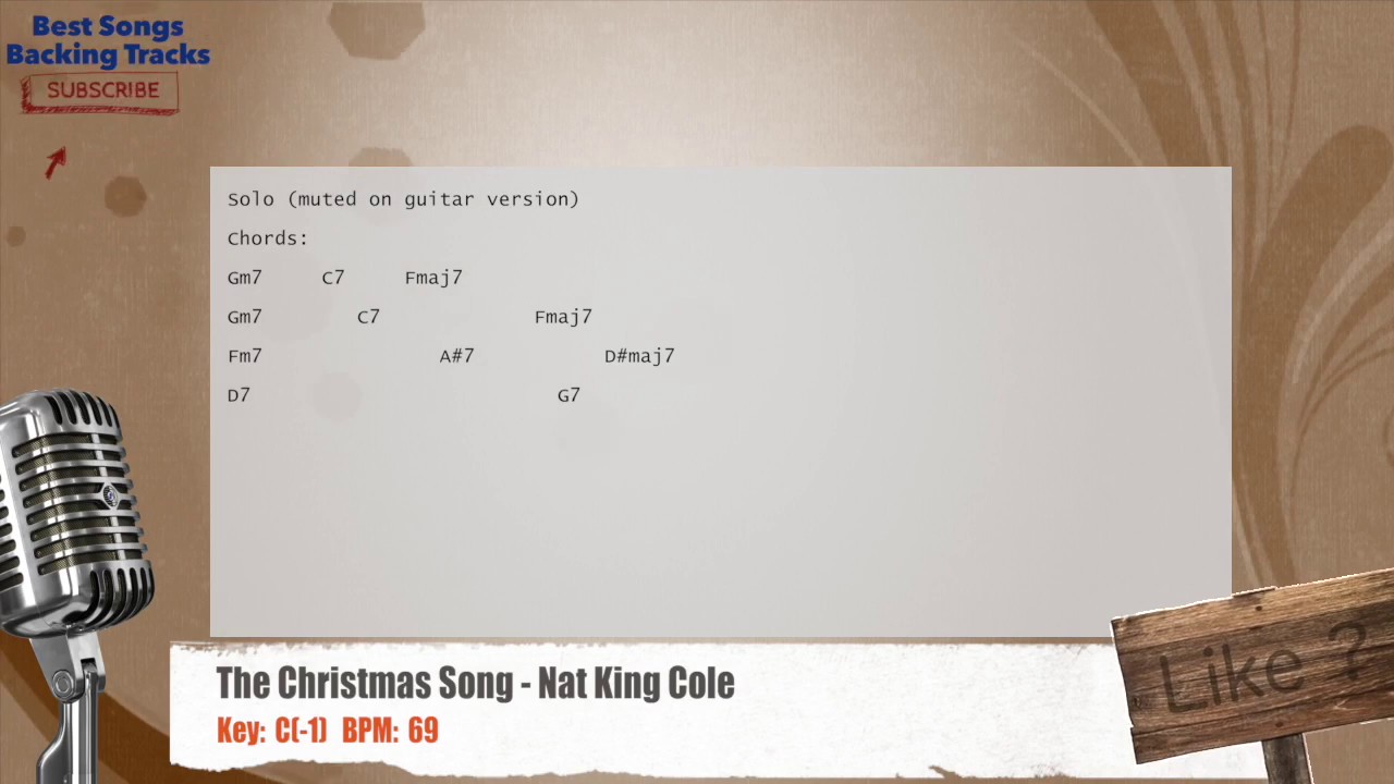 Christmas song chestnuts roasting open fire guitar tab torme mel score sheet play interactive 🎙 The Christmas Song - Nat King Cole Vocal Backing Track with chords and lyrics - YouTube