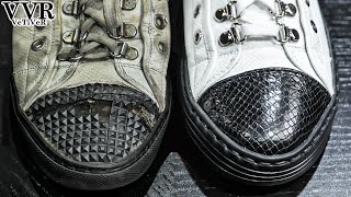 'remake' [Neil Barrett] Vintage Sneakers change sole,leather,eyelets,etc.. -4k