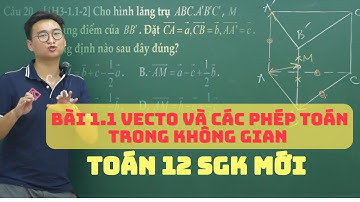 BÀI 1.1 VECTO VÀ CÁC PHÉP TOÁN VECTO TRONG KHÔNG GIAN | TOÁN HÌNH 12