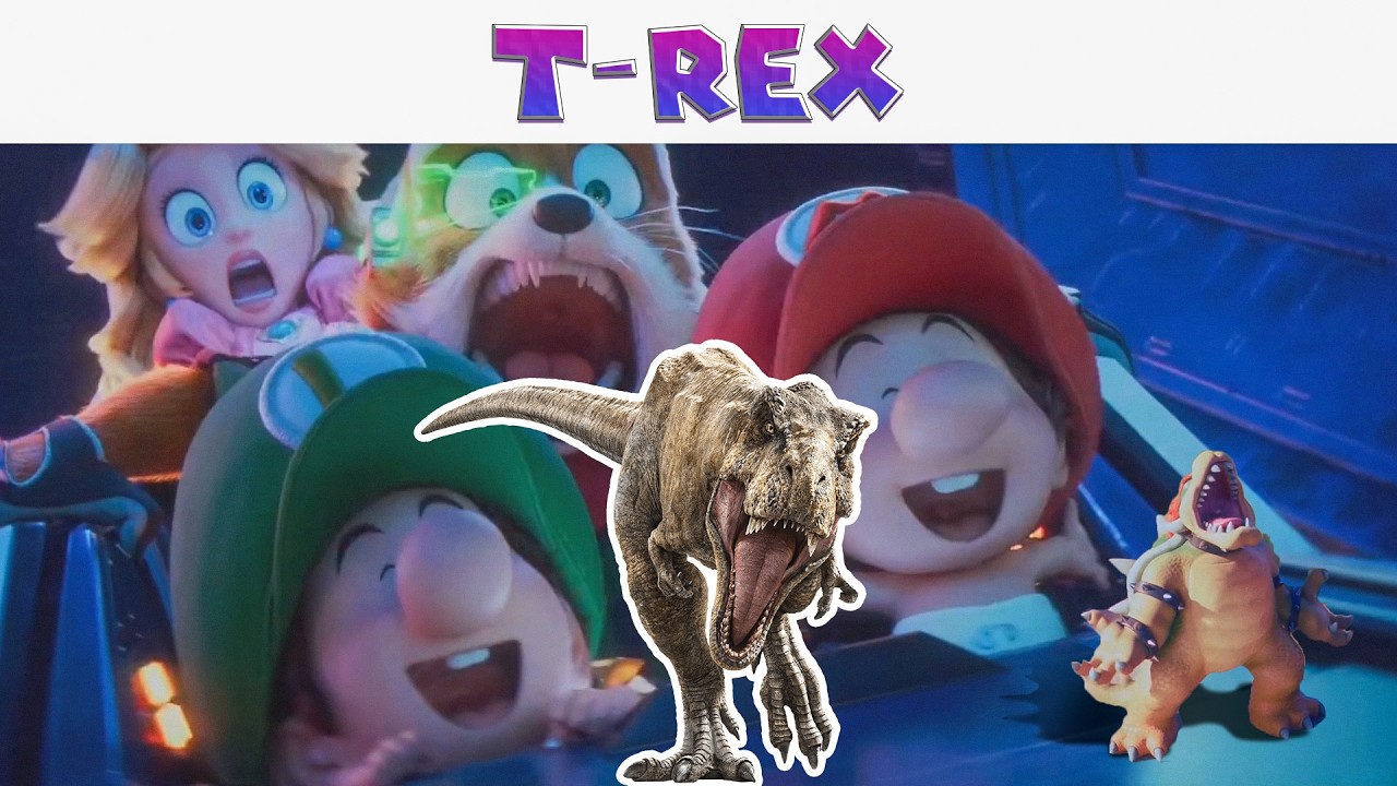 Super Mario Galaxy Movie but screams got replaced with T-Rex Roar memes