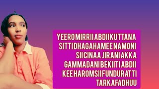 Yero mirrii Adi kutana sitti dhagahame Namoni sii cina jirani Aka Gamadani bekiti Adi kehinkutin