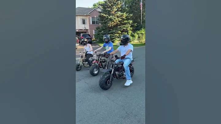 Buddy in the back was struggling #minibike #frp #engine #bikelife #builtnotbought #racing #billet