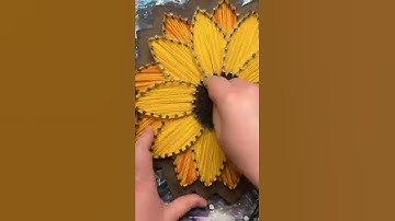 Stringing Sunflower Spiral Center String Art