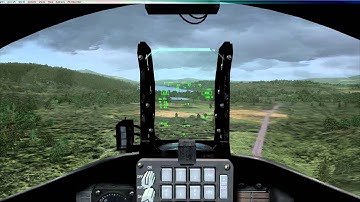 FSX Freeware T-45 Goshawk, low flying the Mach Loop in Wales and landing at RAF Valley.