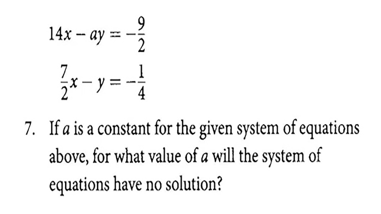 SAT Math Prep 3 Systems of Linear Equations Q7 - YouTube