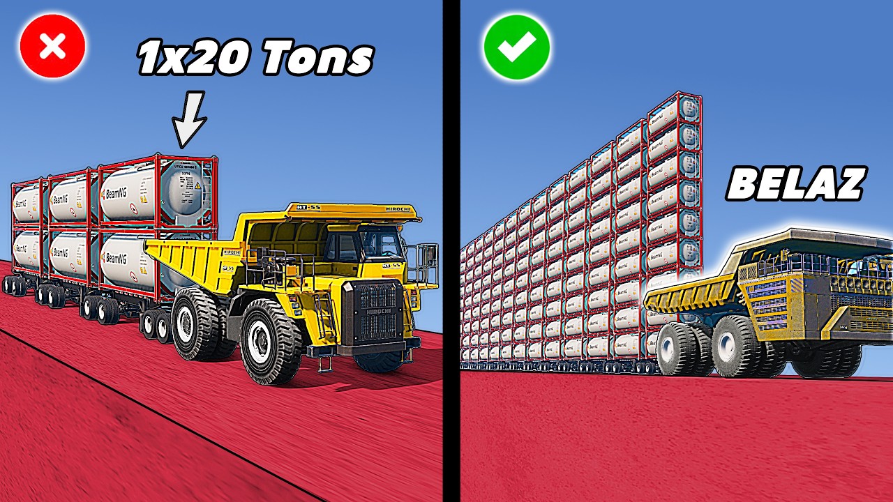Shipping Trailers VS Haul Truck VS Belaz and other beamNG trucks