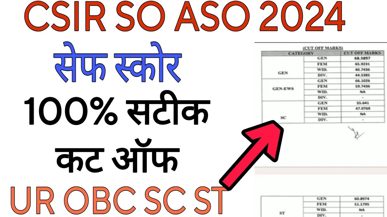 csir so aso expected cut off / csir cut off / csir aso answer key 2024 / csir aso cut off 2024