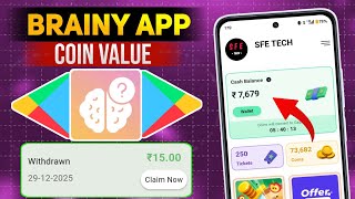 Brainy App Coins Value | Brainy App Se Redeem Code Kaise Len | Brainy App Payment Proof | Brainy App screenshot 2