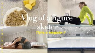 Vlog of a figure skater⛸️|4 часа тренировок|растяжка| питание 🍎