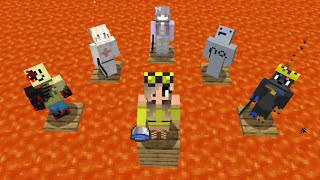 6 Idiots VS Rising Lava in Minecraft
