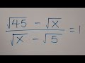 Nice square root math simplification  how to solve for x 