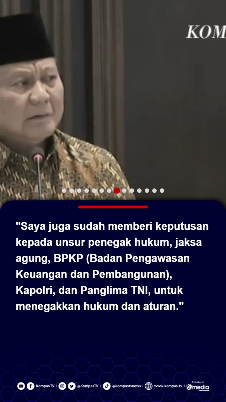 Prabowo Minta Penegak Hukum Tegas, Tak Beri Perlakuan Khusus kepada Pelanggar Aturan #prabowo