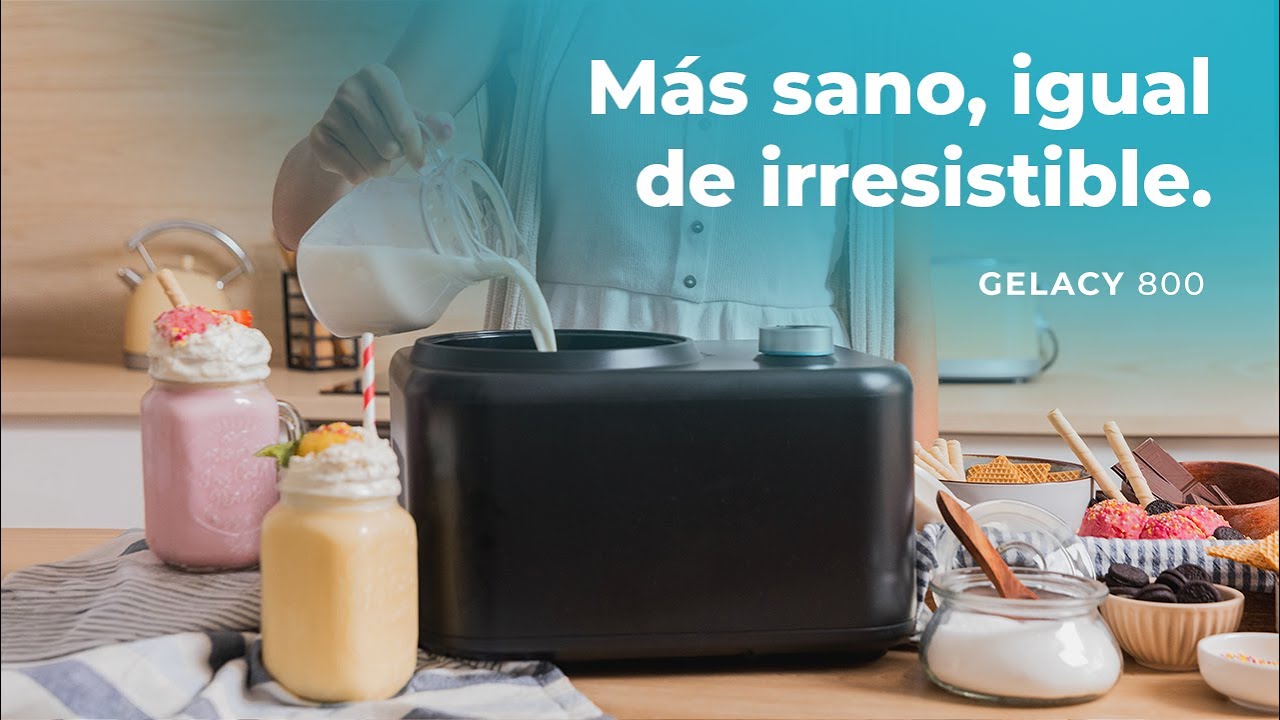 M&aacute;quina de hacer helados Gelacy Touch 800 de 0.8 litros de capacidad y control manual.