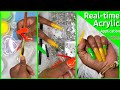 Real Time Acrylic Nails 💚 Acrylic Nail Art For NEWBIES 💛 Trying Urban Graffiti Naio Nails