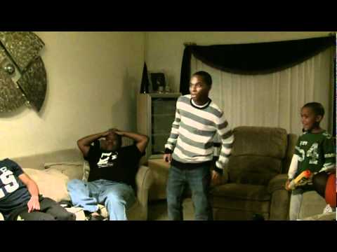 Darion playing Xbox Kinect