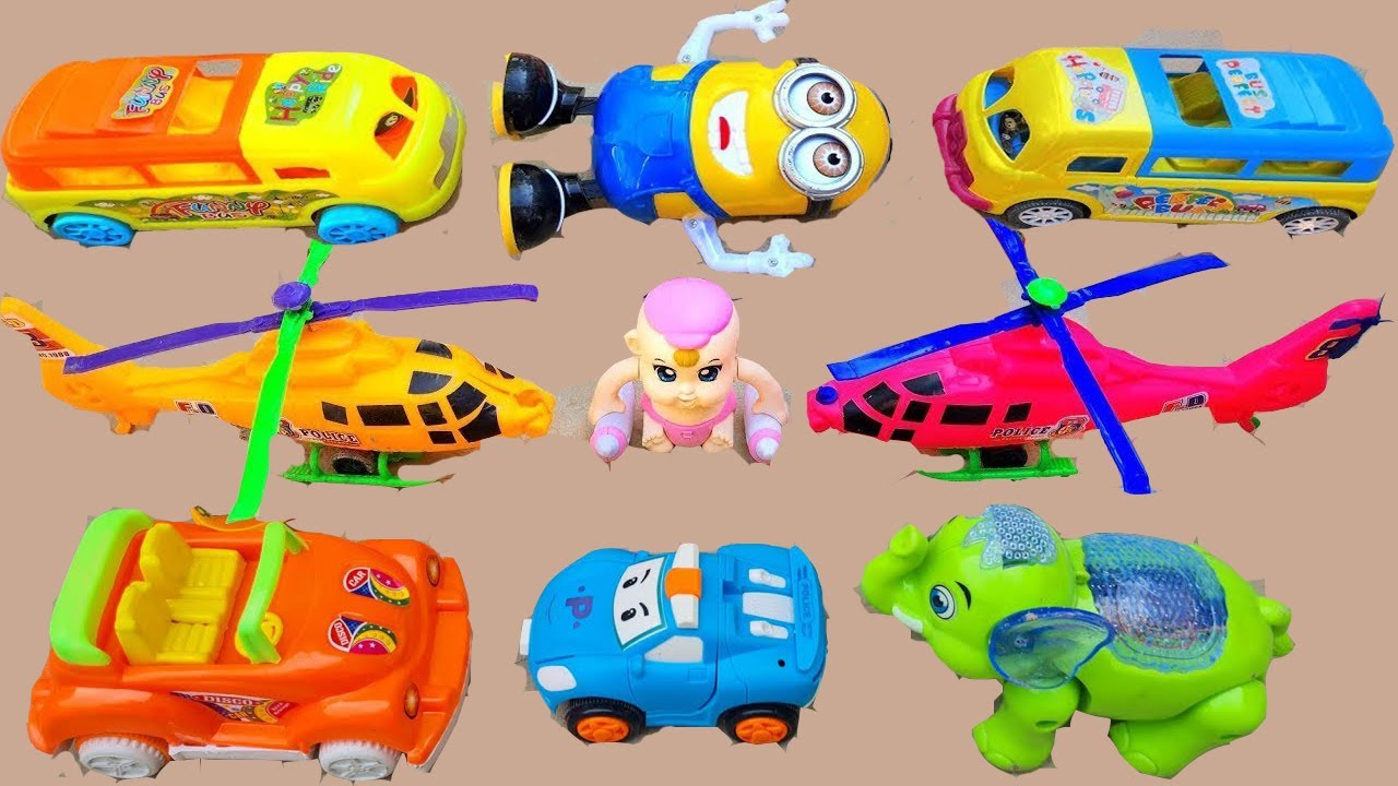 Gadi wala cartoon | toy helicopter ka video | school bus,dumper toy | jcb  and truck cartoon - YouTube