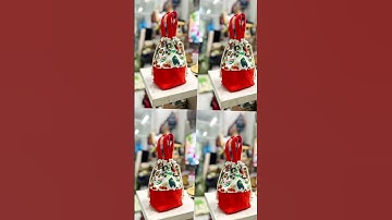 Túi mini dây rút JP Food vải canvas màu Đỏ dễ thương cho nữ đi dạo đi chơi, có dây đeo