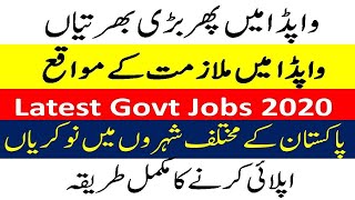 Wapda Jobs 2020 | Latest Govt Jobs 2020 | Wapda Jobs 2020 in Pakistan | Latest Wapda Jobs 2020