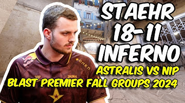 CS2 POV Astralis Staehr (18/11) vs NIP (Inferno) BLAST Premier Fall Groups 2024