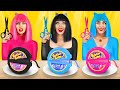 ¡Desafío de comida rosa vs negra vs azul! Comida de un solo color todo el día por RATATA POWER