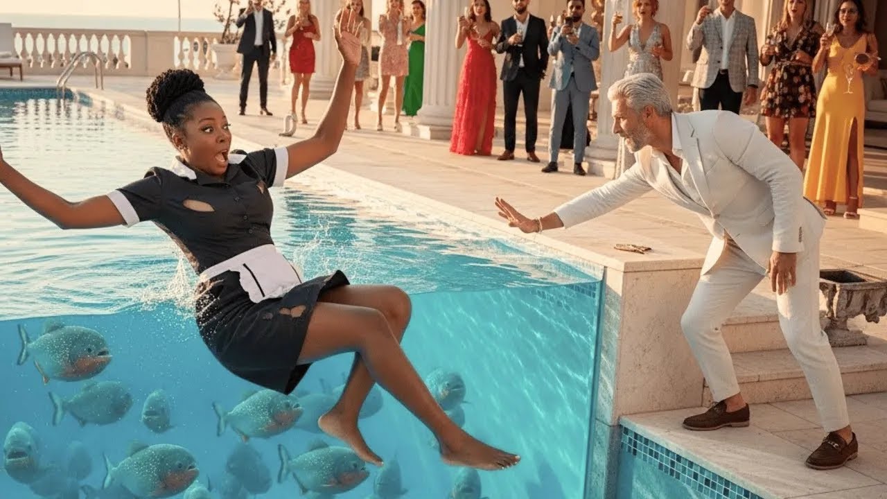 Milliardär stößt die schwarze Putzfrau in ein Piranha-Becken – Sekunden später fleht er um Hilfe