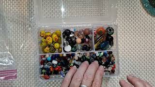 Putting new beads & buttons  in my new clear containers #ASMR