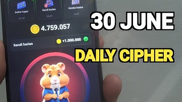 Hamster Kombat Daily Cipher Code Today 30 june 2024 | Hamster Kombat Daily Cipher Today