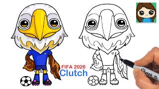 How to Draw Clutch the Eagle | FIFA Soccer World Cup USA Mascot | Relaxing Follow Along Hobby
