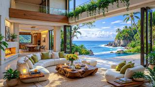 Luxury Seaside Jazz Escape | Gentle Jazz & Enjoy Coffee At Calm Living Room For Positive Mood screenshot 4
