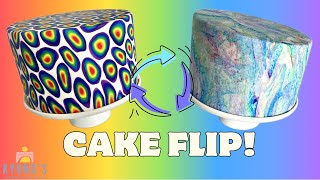 How to make a Rainbow Patterned Cake! PLUS a total Cake Flip redesign. Which do you like better?