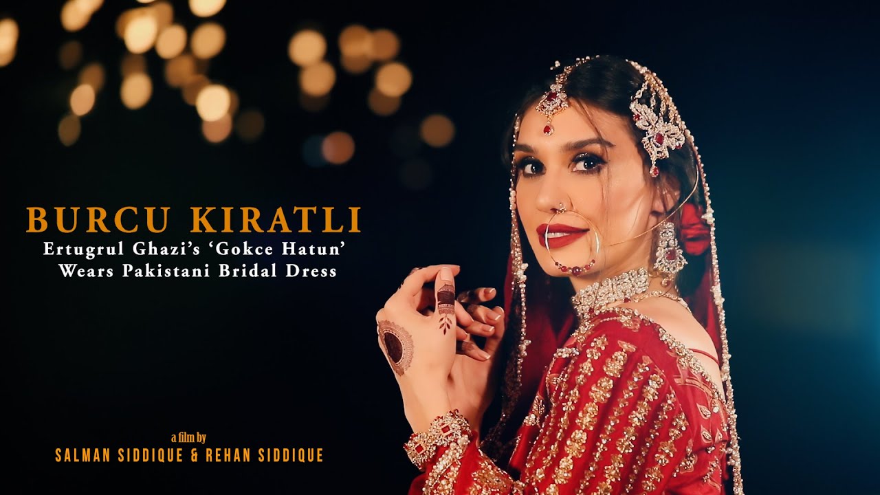 Burcu Kiratli Ertugrul Ghazi S Gokce Hatun Wears Pakistani Red Bridal Dress Bridal Fashion Film Youtube