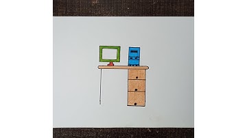 How to draw Computer table drawing | easy drawing | step by step |