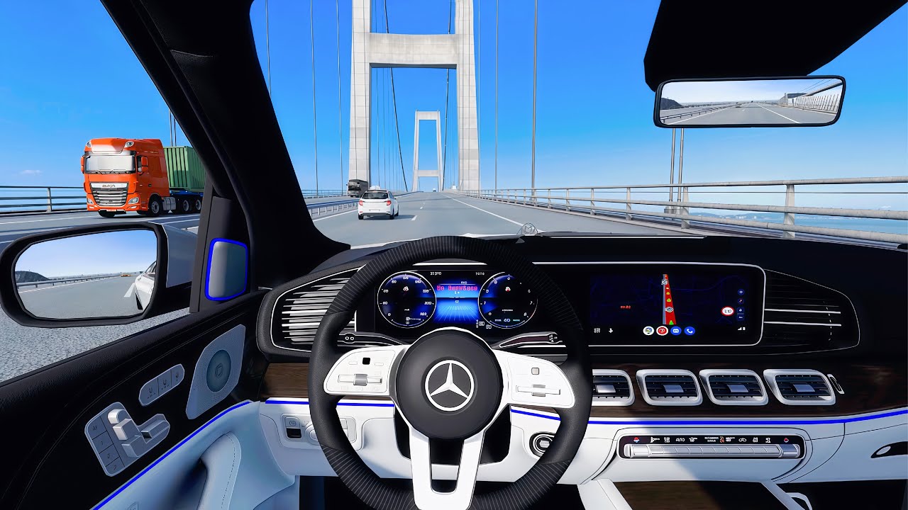 Mercedes Benz GLS Maybach 2023 - Euro Truck Simulator 2 [POV Wheel Game Play]