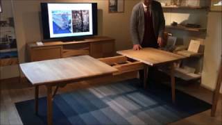 栃木県　家具　ダイニングテーブル　国産　人気の伸縮式テーブル　北の住まい設計社