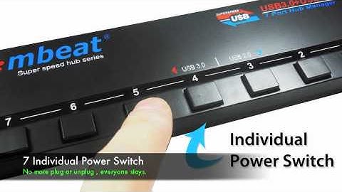 mbeat 7 Port Powered USB3.0 and USB2.0 Hub Manager