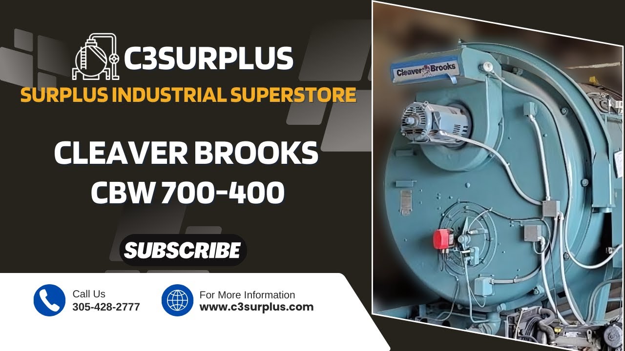 Used 400 HP Cleaver Brooks 150 PSI Steam Boiler 1993 Model CBW 700-400