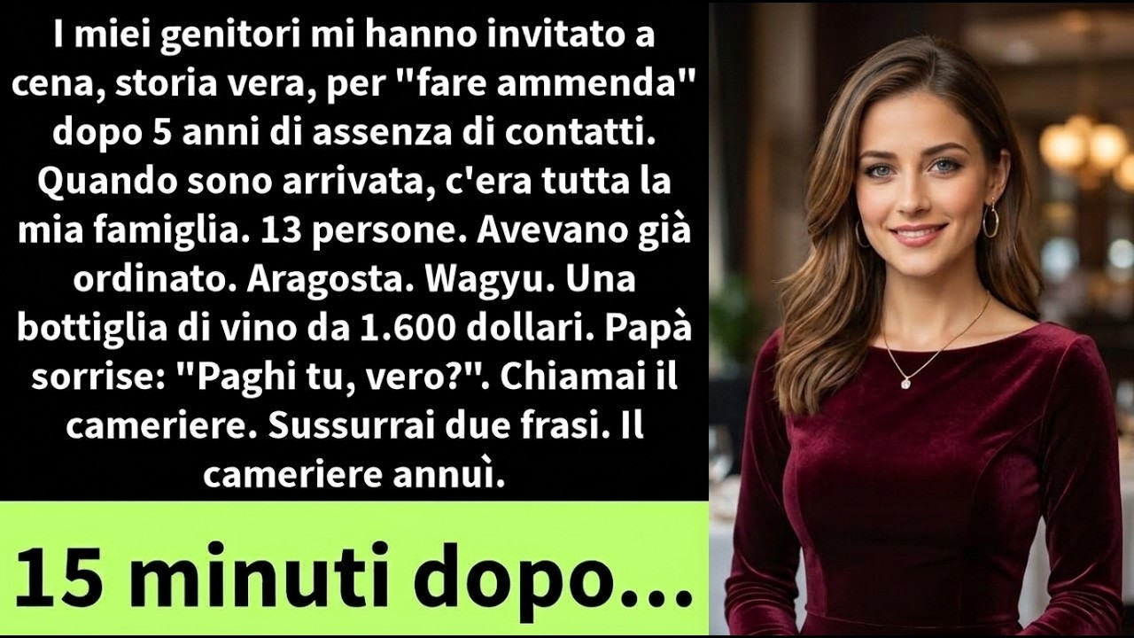 Quando mia madre mi ha chiamata "tesoro" davanti a tredici parenti in un ristorante di lusso, ho capito subito che non era una riconciliazione, era una trappola. Ero seduta all'estremità del...