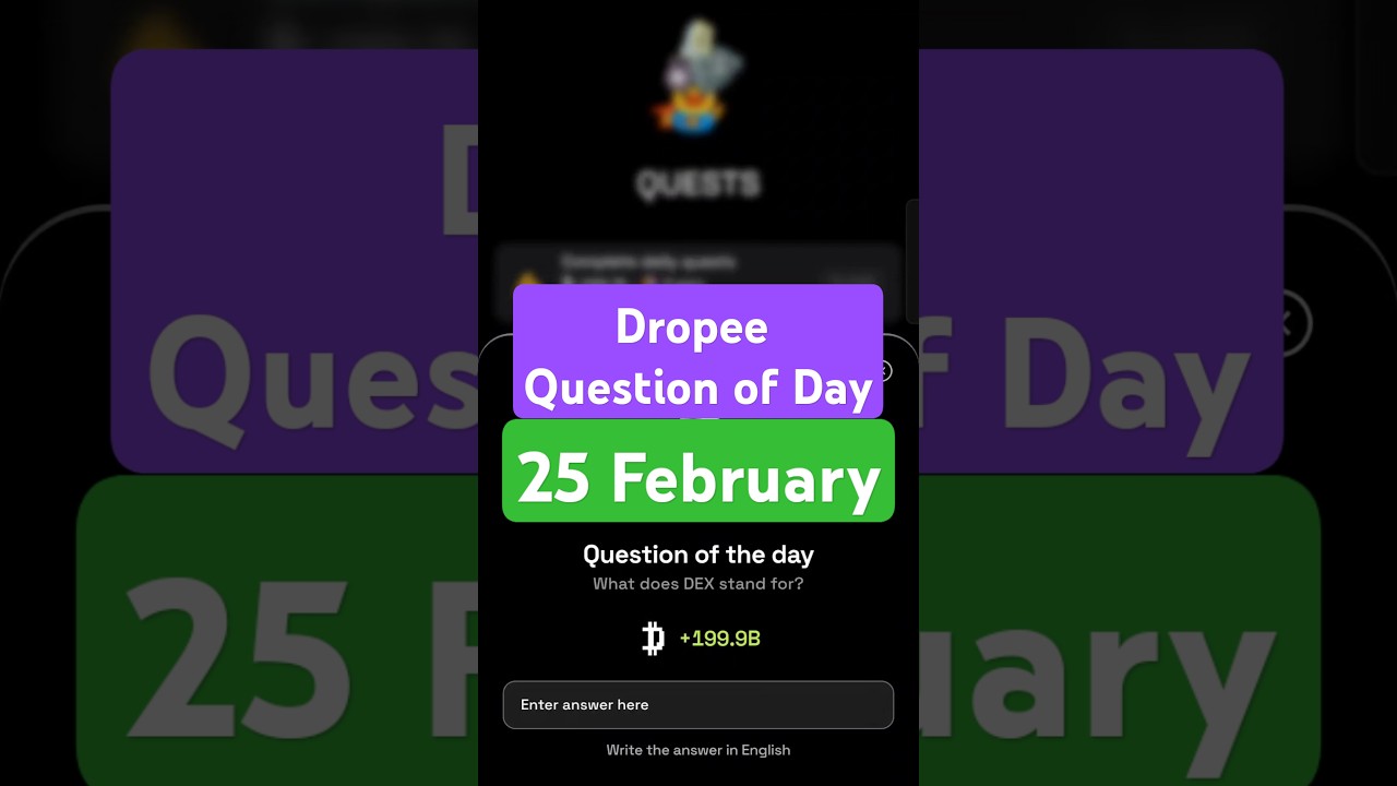 Dropee Question of Day Code 25 February | Dropee Question of Day | Dropee Today Question of Day