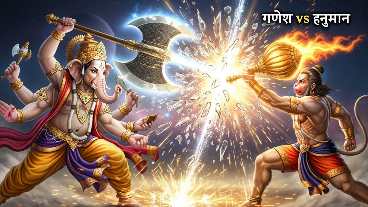गणेश जी ने हनुमान जी पर चलाया अपना अमोघ अंकुश | गणेश vs हनुमान | 