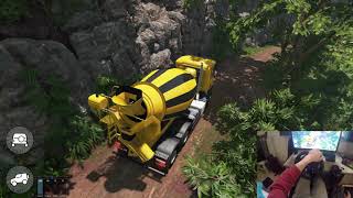 Realistic Cement Truck delivery BeamNG Logitech G920 Gameplay | crazy AI enabled
