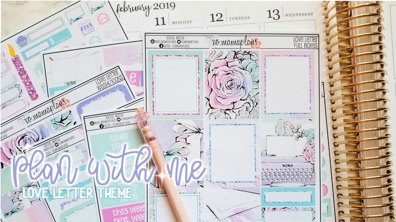 Plan with me in my Erin Condren Life Planner | Love Letter Theme