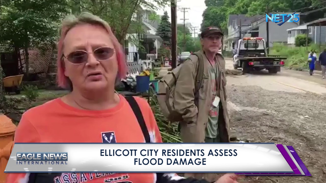 Ellicott City residents assess damage from flood - YouTube